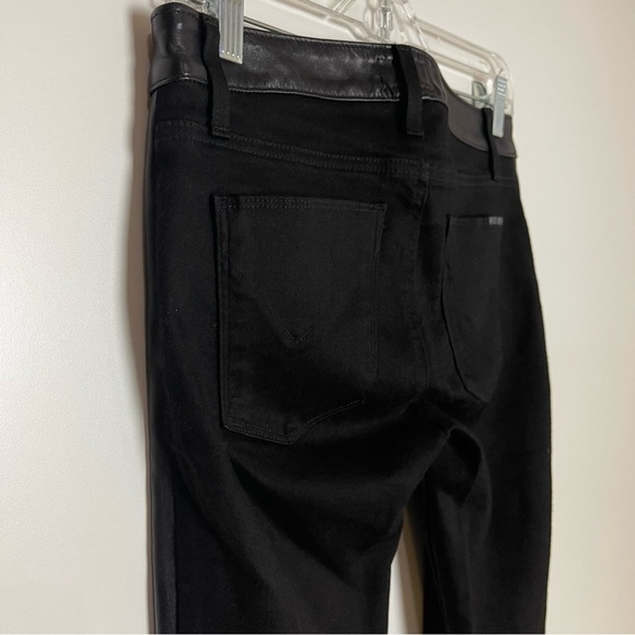 Hudson  Vintage Leeloo Super Skinny Crop Black with Lambskin Leather Trim, 26 - Picture 9 of 16